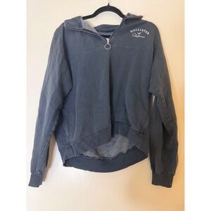 Hollister California Womens XS Gray Quarter Zip Pullover Sweatshirt